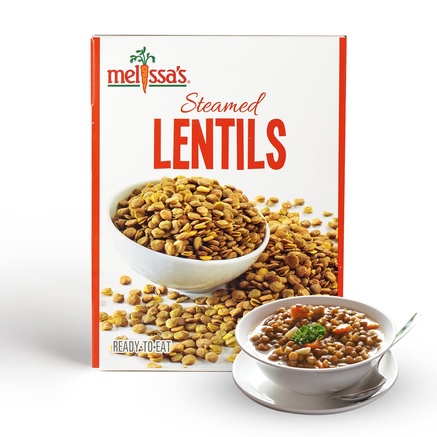 Melissa's Steamed Lentils, Pre-Cooked and Ready to Eat Lentils, Non-GMO and Shelf Stable, (3 Pack)
