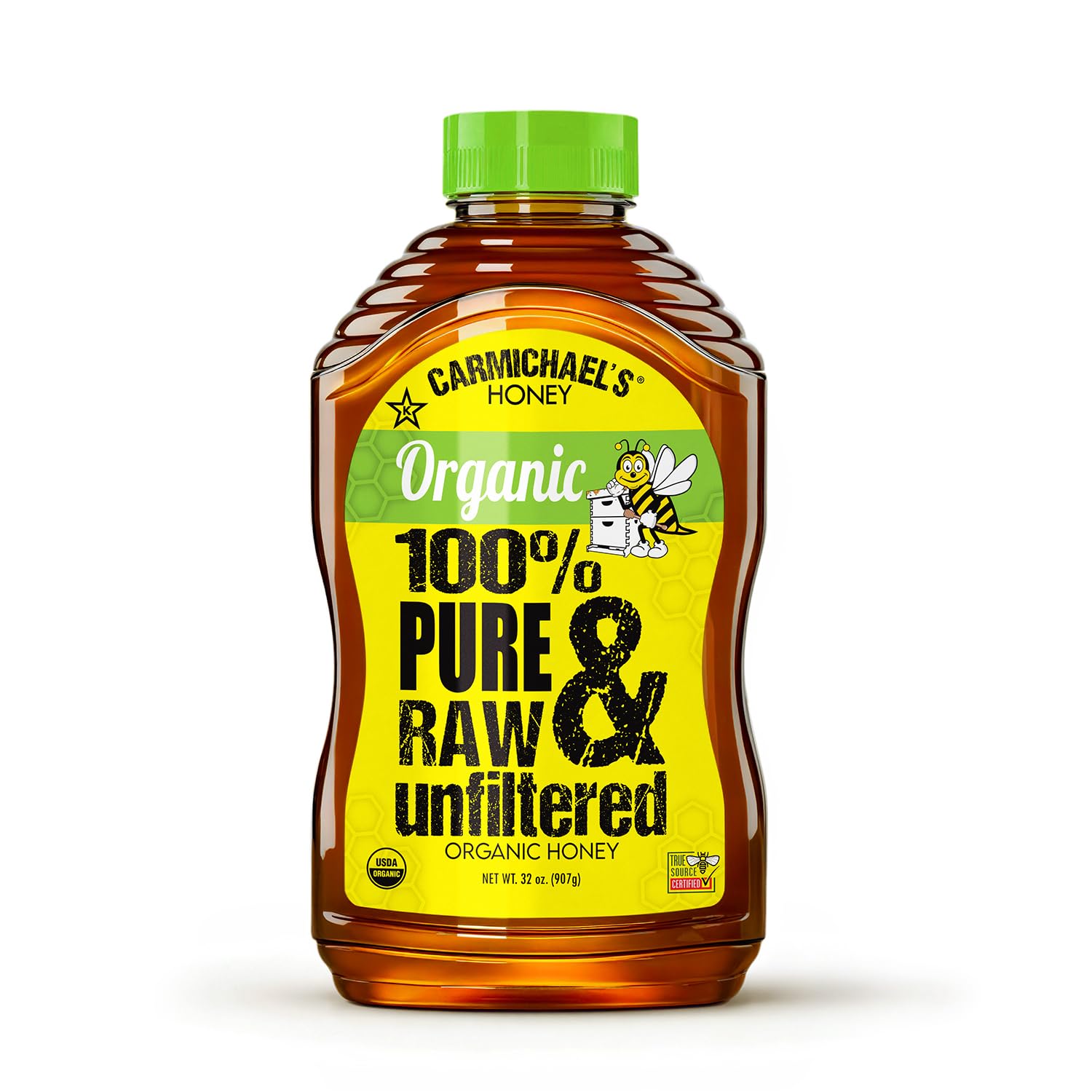 Carmichaels Organic Honey - Raw, Unfiltered, Non-GMO Sweetener - 32 Fl Oz