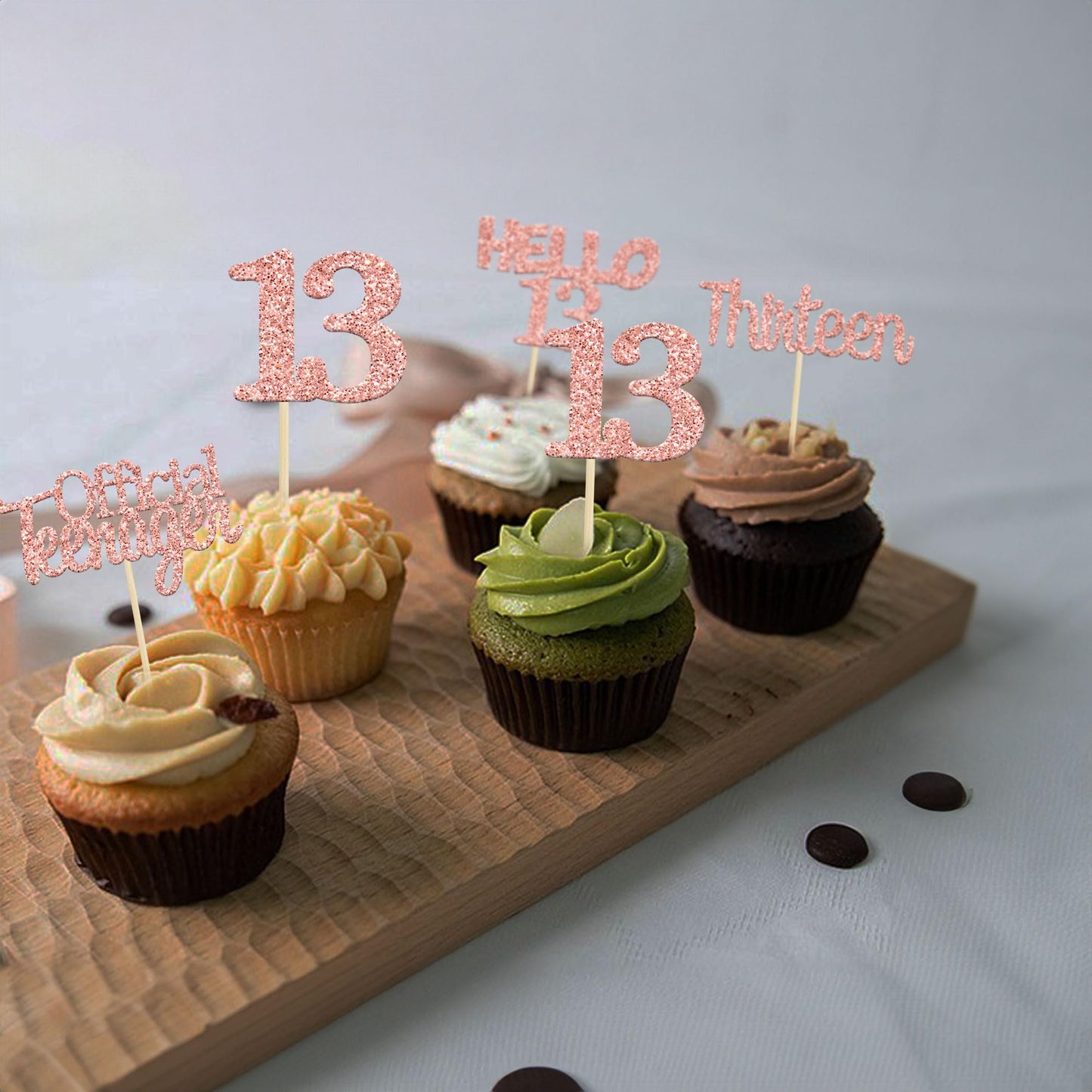 Gyufise 24 Pack Glitter 13Th Birthday Cupcake Toppers Hello 13 Thirteen Cake Toppers Official Teenager Cupcake Picks 13Th Birthd
