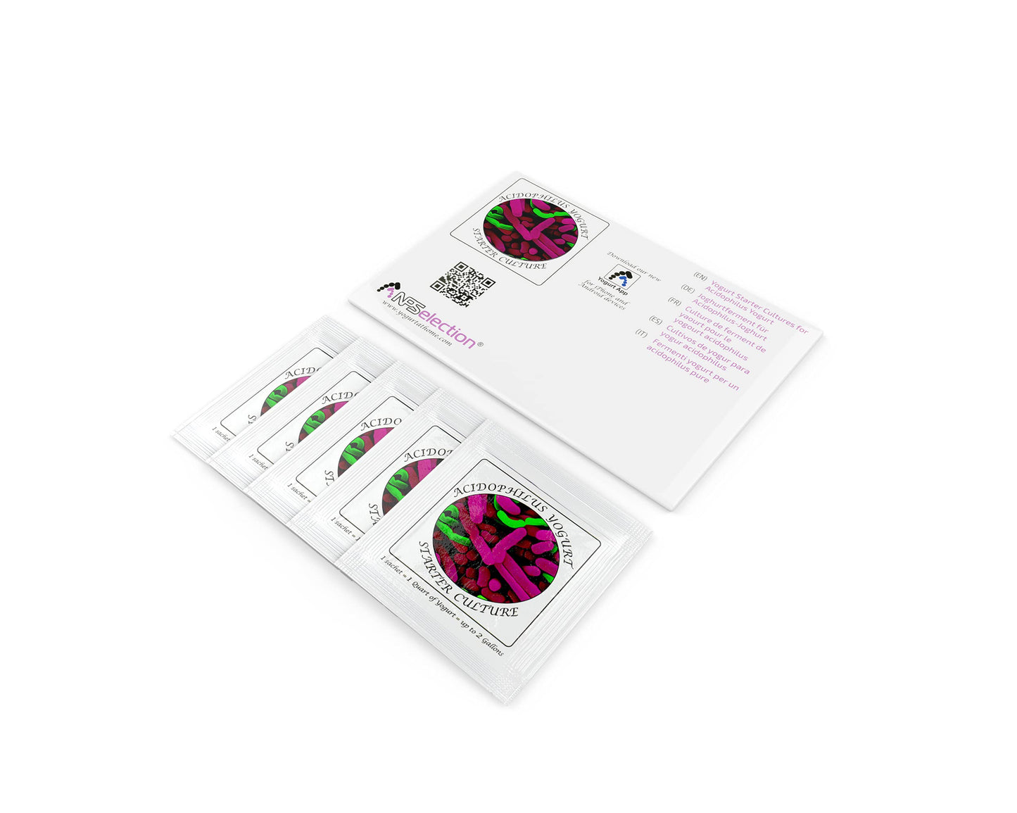 Yogurt Starter Cultures - Pack of 5 Freeze-dried Culture Sachets for Acidophilus Yogurt