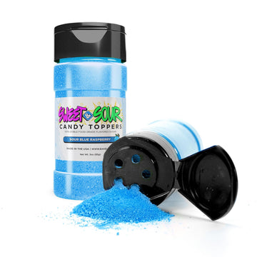 Bakell - Sour Blue Rasberry Candy Topper (85g 1x Shaker Jar) for Fruit, Food and Desserts