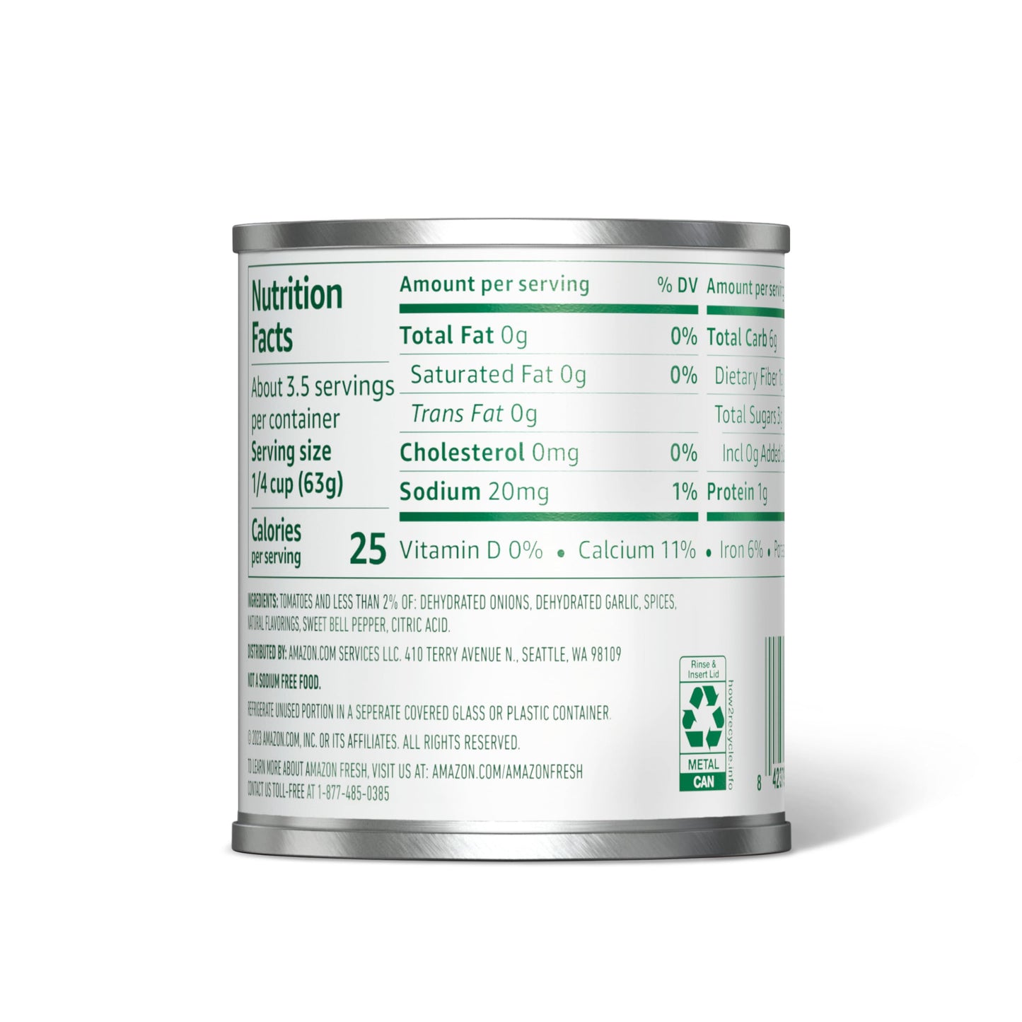 Happy Belly Tomato Sauce, No Salt Added, 8 Ounce, Pack of 1