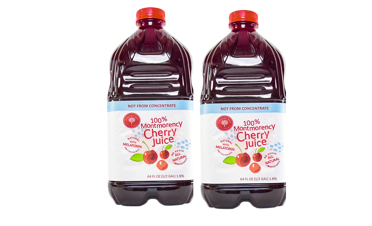 Cherry Bay Orchards Tart Montmorency Cherry Juice, 64 Oz Bottle (2 Pack, Total 128 Ounces) - 100% Natural Tart Montmorency Cherry Juice Promotes Health And Wellbeing - Not From Concentrate