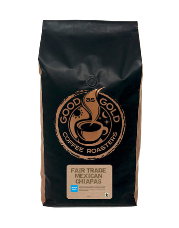 Mexican Chiapas Coffee Beans (5 Lbs), Fair Trade, Medium Roast, Good As Gold Coffee Roasters
