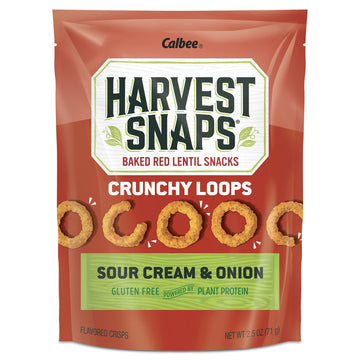 HARVEST SNAPS Veggie Chips Sour Cream & Onion - Gluten Free, Non-GMO, 1.88 lb (12 Snack Packs)