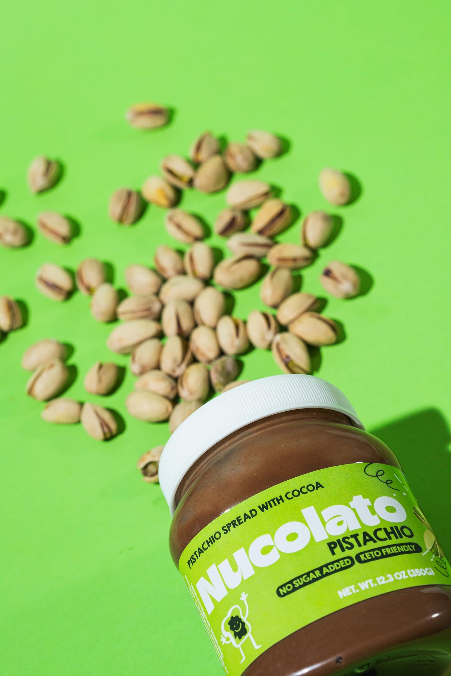 Nucolato | Pistachio Chocolate Spread | 12.3 Oz - 350 G | Keto Friendly - Gluten Free - No Sugar Added | Food Snacks | Perfect T