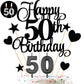HOGRTi 50th Birthday Cake Decorations Set, Candles & Toppers, Paper, Black Series