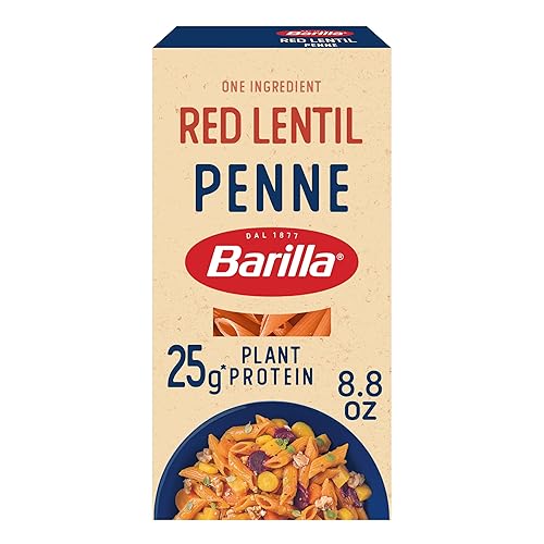 Barilla Red Lentil Penne Pasta, 8.8 Oz - Vegan, Gluten Free, Non Gmo & Kosher - High Protein Pasta Made With Plant Based Protein