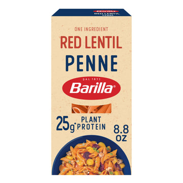 Barilla Red Lentil Penne Pasta, 8.8 Oz - Vegan, Gluten Free, Non Gmo & Kosher - High Protein Pasta Made With Plant Based Protein