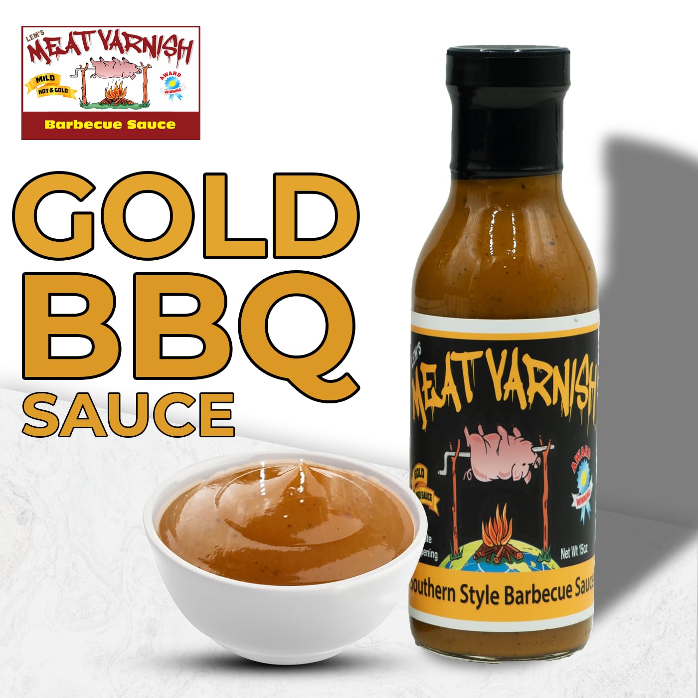 Lems Meat Varnish Gold Mustard BBQ Sauce - Gluten Free, Award Winning - 12 oz Bottle (Mustard 2 Pack)