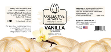 Clear Vanilla Extract For Baking - Natural Flavoring Emulsion For Cookies, Frosting, Ice Cream, Smoothies & Beverage - 16 Fl Oz