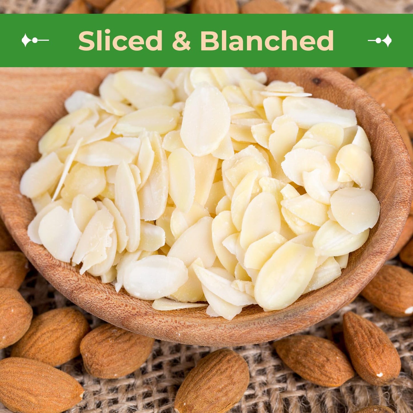 Sincerely Nuts - Raw Blanched Sliced Almonds | 2 Lb. Bag | Delicious Guilt Free Snack | Low Calorie, Vegan, Gluten Free | Gourme