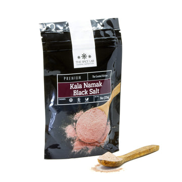 The Spice Lab Kala Namak Black Salt - Indian Himalayan Black Salt - 8 Ounce - Vegan Kala Namak Salt Pure and Natural Indian Blac