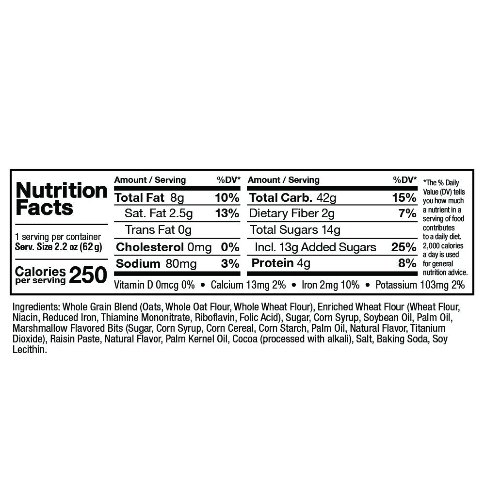 Zee Zees Campfire Smores Soft Baked Snack Bars, 2.2 oz, 24 pack, Nut Free, Whole Grain, Safe for School, On-The-Go, Kosher, All
