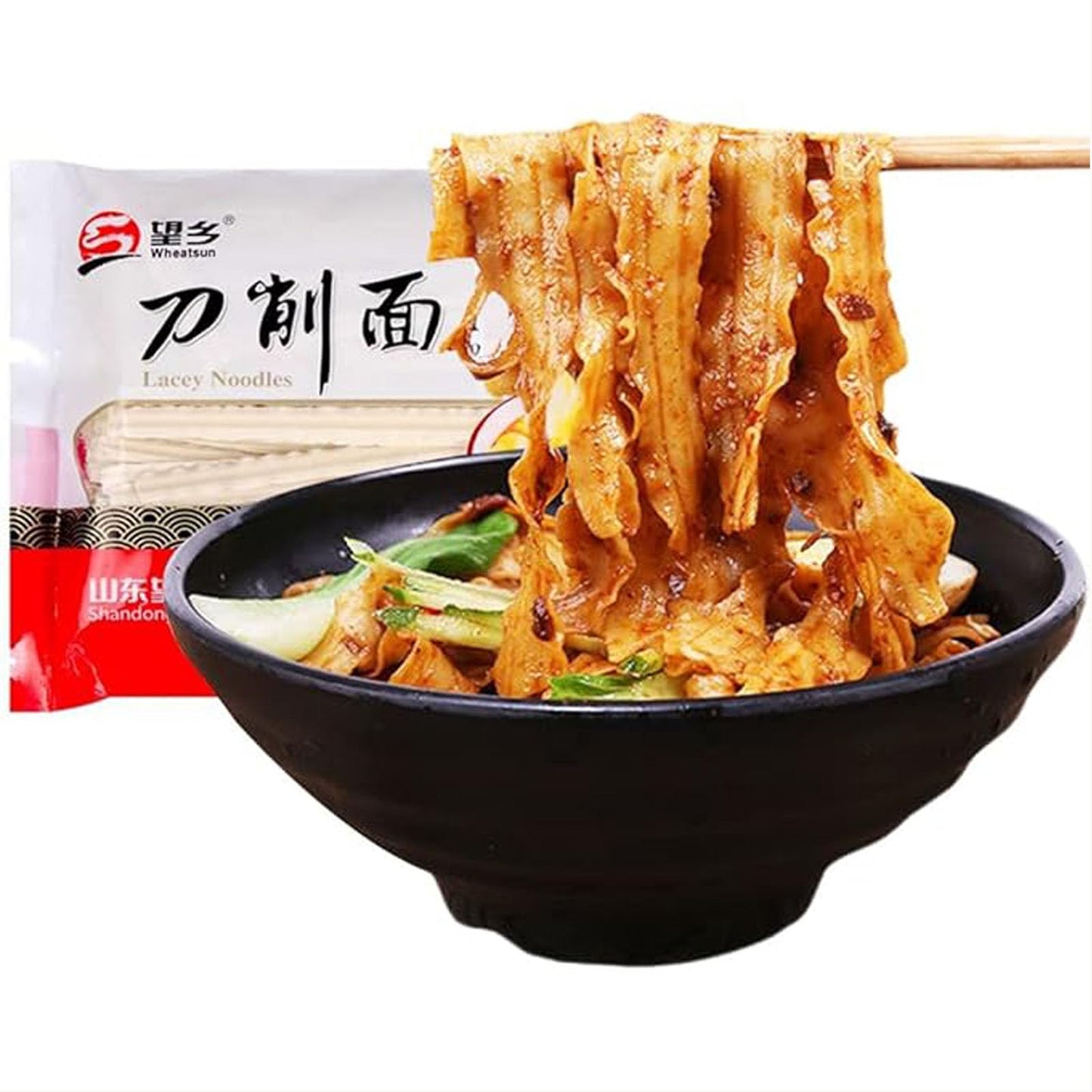 QIXINLIZYY Knife Sliced Noodles, Vegetarian Wavy Cut, 17.63 oz, Non-Fried, Air-Dried, Springy Chewy Texture
