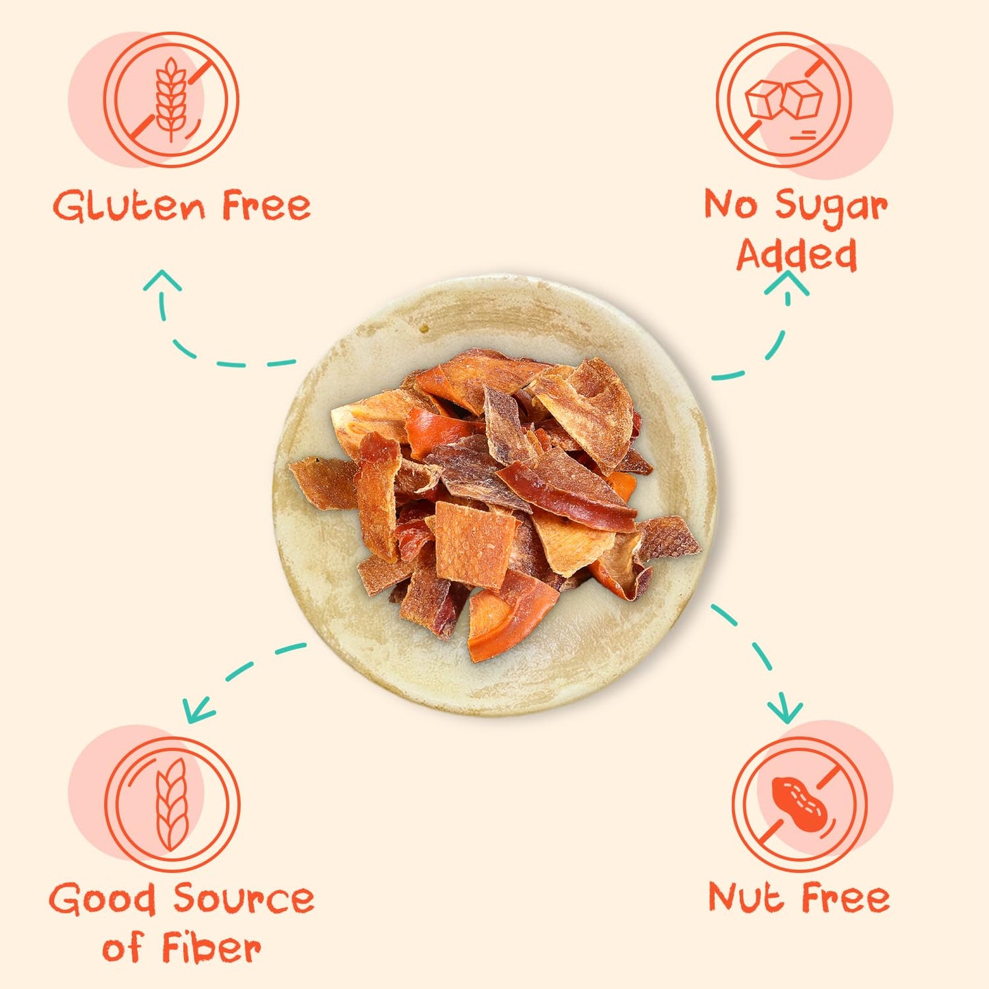 Sunny Fruit Organic Dried Persimmons - 1 Bag (5 Individual Portion Packs) | Healthy, Convenient Snack Packs | Organic, Non-Gmo,