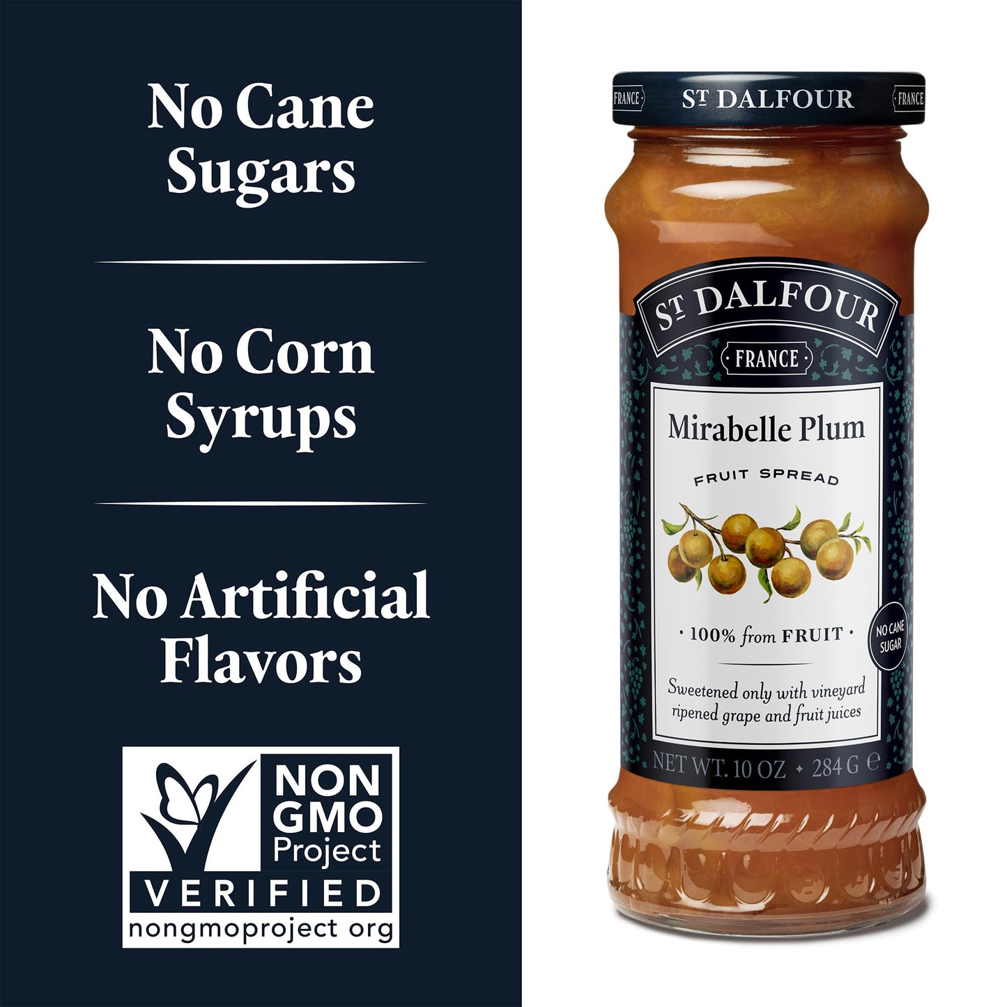 St. Dalfour Mirabelle Plum Fruit Spread - 10Oz - 100% From Fruit, No Artificial Ingredients, Non-Gmo, No Cane Sugars, All Natura