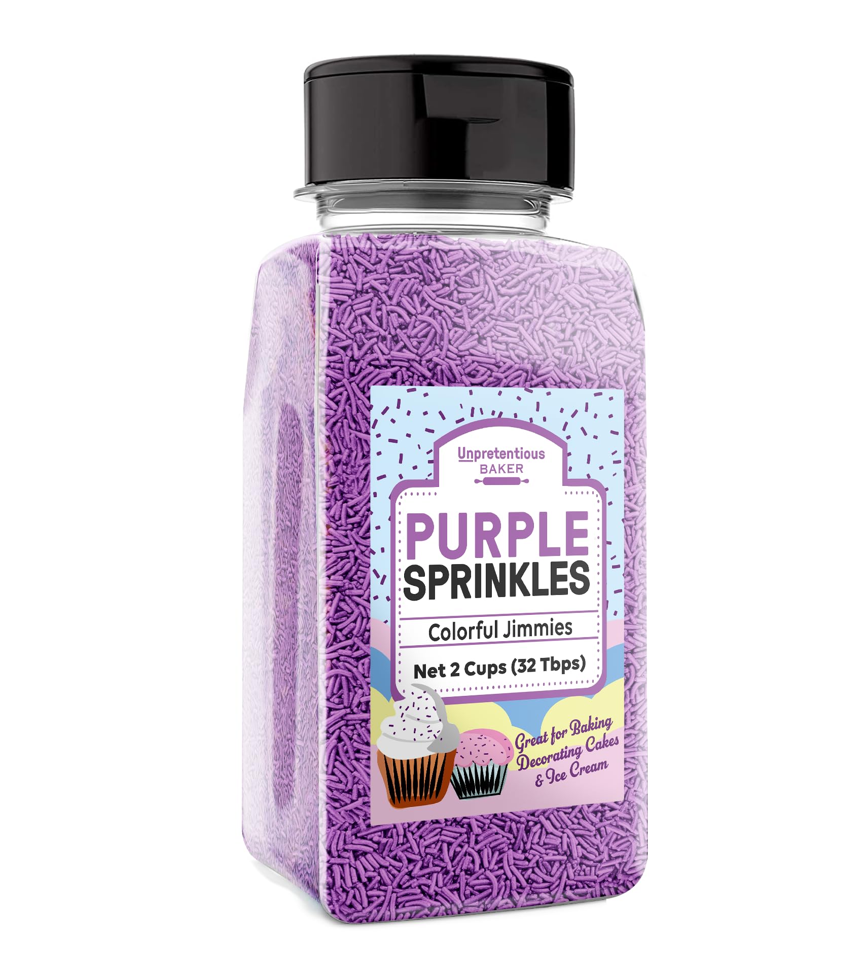 Unpretentious Purple Sprinkles Multi-Use Shaker Bottle 2 Cup for Dessert Decorating