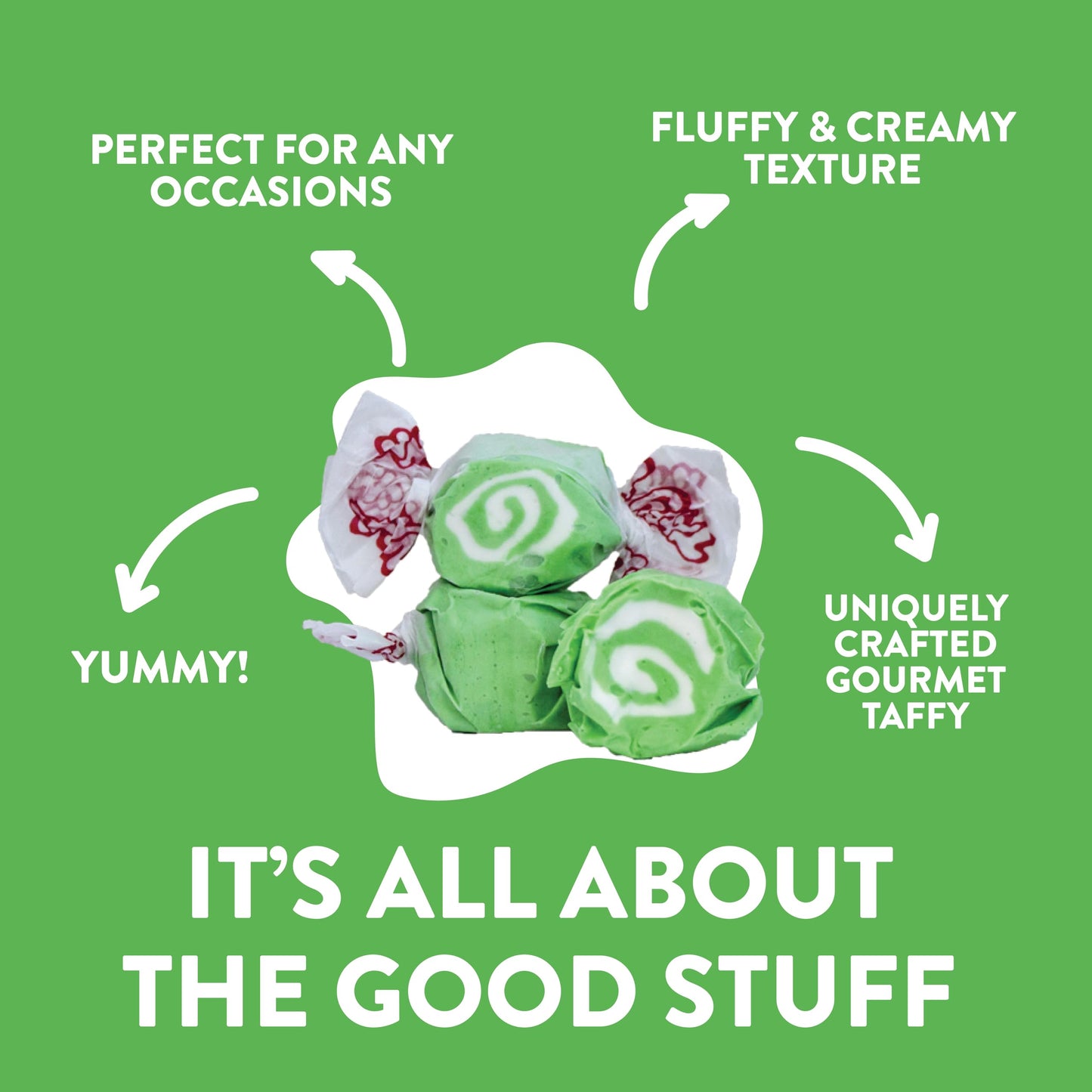 Taffy Candies- Key Lime Gourmet Taffy Nougat-Style Candy Soft & Delicious Sumer Snack Treats Party Good Candies 2.5Lbs