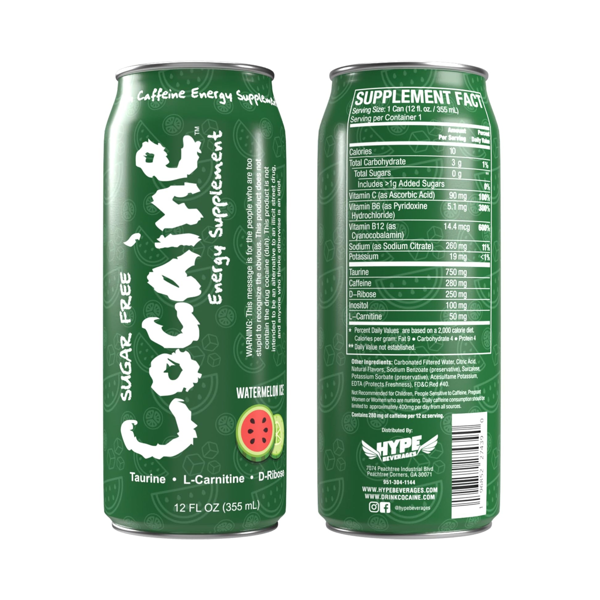 Hype Beverages Avoid Energy Dietary Support Pre Workout Sugar Free Watermelon Energy Drink - 280Mg Energy Blend  750Mg Taurine  50Mg L-Carnitine  Vitamin C  B6  B12 - Healthy Energy Drinks  Natural Flavor - 12 Fl Oz (Pack Of 12)