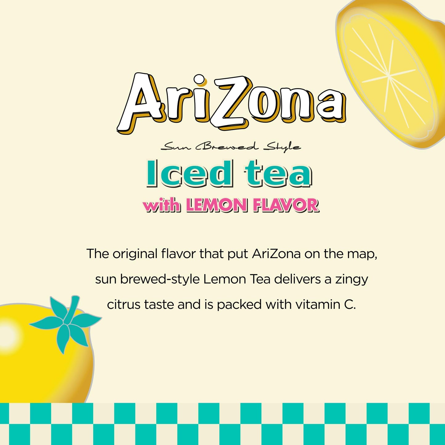 Arizona Lemon Tea - Big Can, 22 Fl Oz (Pack of 12) - Refreshing Lemon Flavor