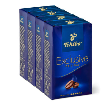 Tchibo Exclusive Coffee, Premium Ground, 8.8-Ounce Vacuum Packs (Pack Of 4) Medium Roast With A Harmonious Taste And Delicate Aroma