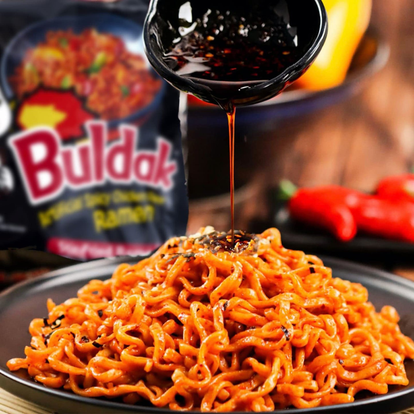 Samyang Buldak Hot Chicken Spicy Ramen Korea Instant Packaged Noodles,4.94 Oz,Original,5 Pack