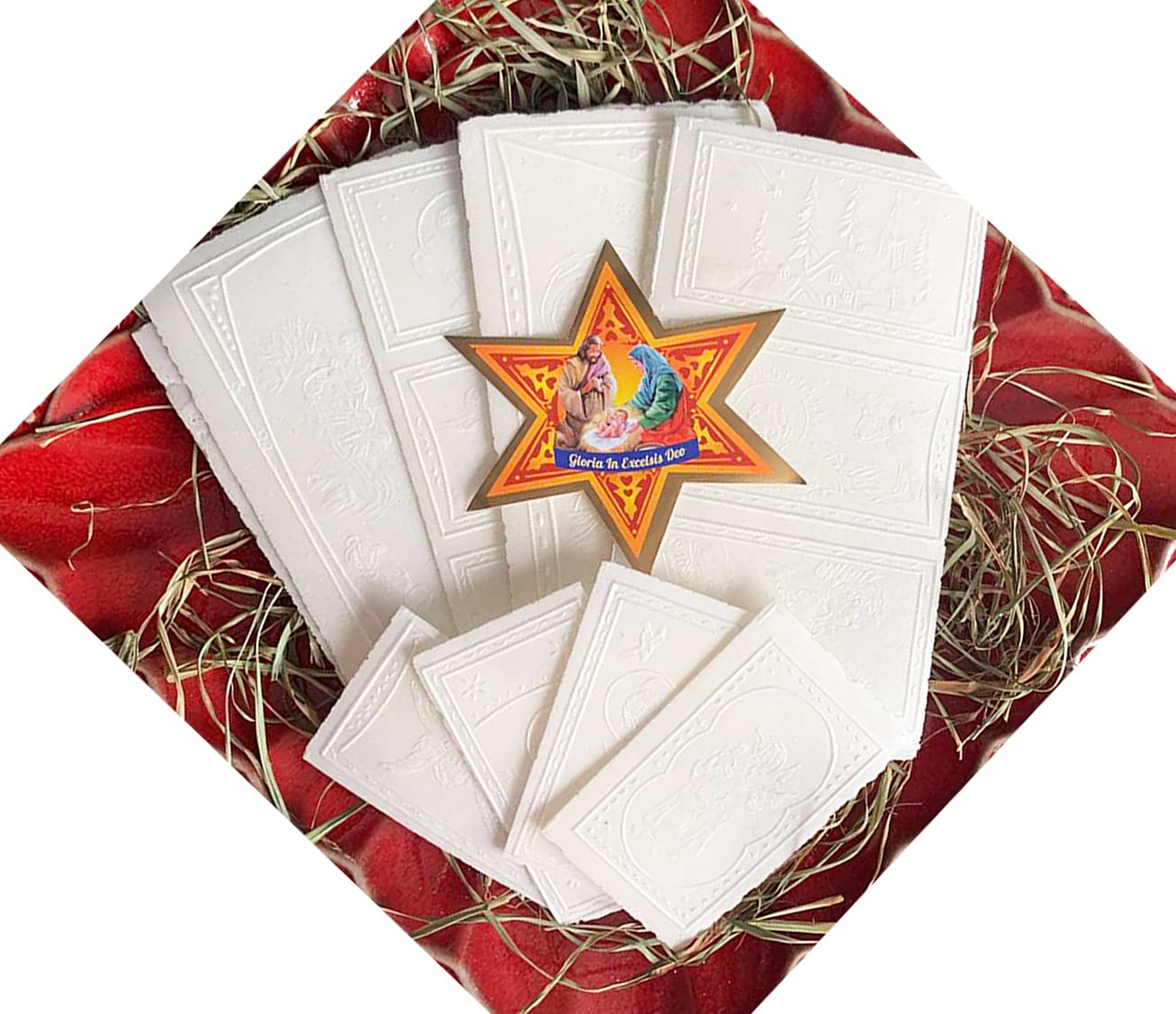 Traditional Polish Christmas Wafers Oplatki Set Of 30 (12 Large & 18 Small). Product Of Poland. By Granda.