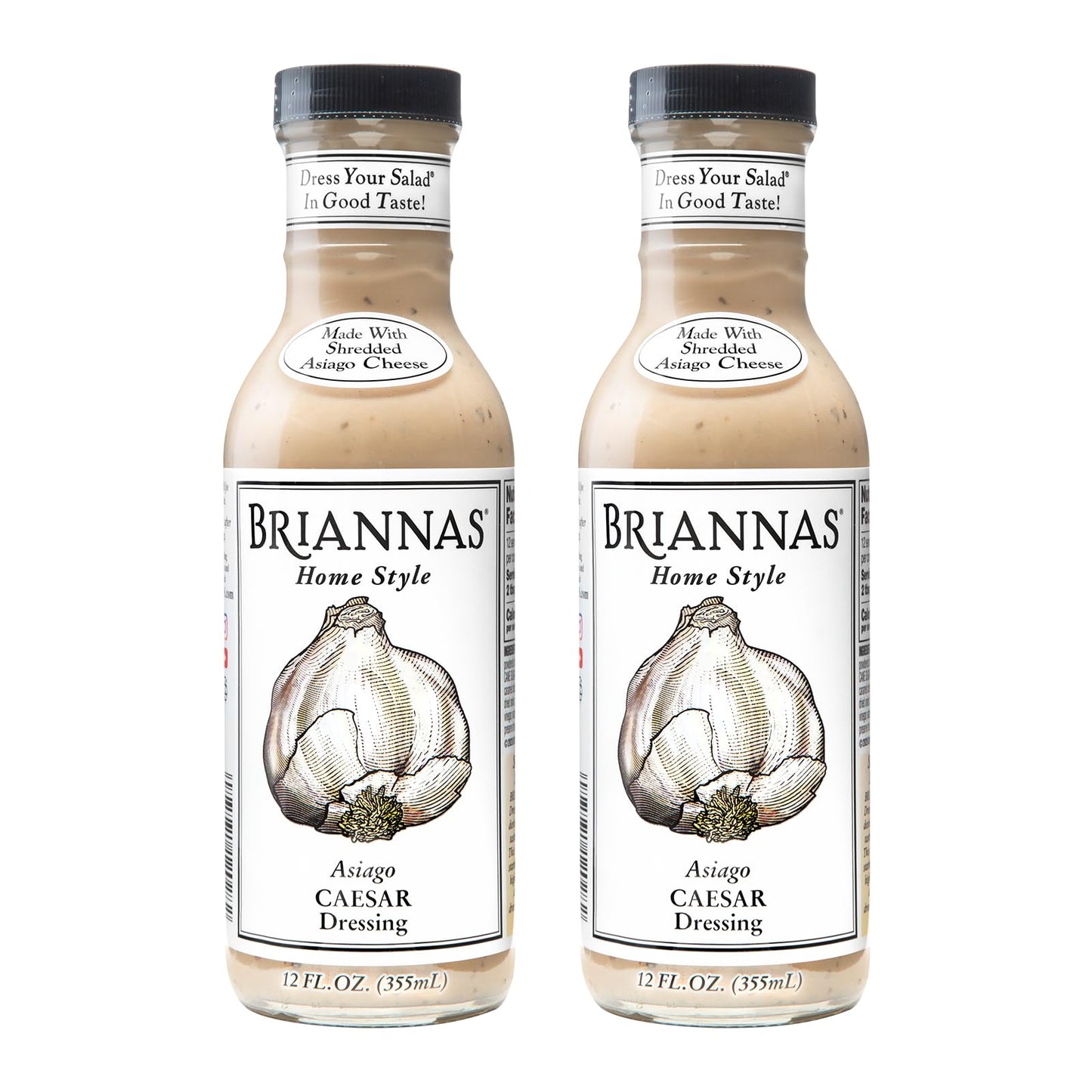 BRIANNAS - Home Style Asiago Caesar Dressing - Fine Salad Dressing made with Premium Ingredients - Gluten Free & Low Sugar Dress