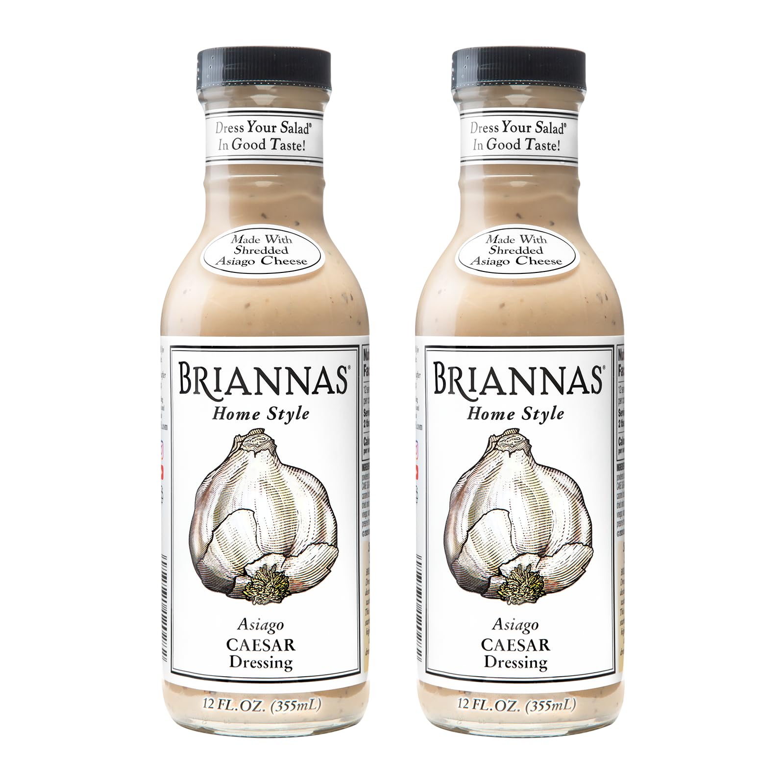 BRIANNAS - Home Style Asiago Caesar Dressing - Fine Salad Dressing made with Premium Ingredients - Gluten Free & Low Sugar Dress
