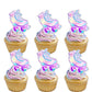 18Pcs Glitter Roller Skates Dessert Cupcake Topper Children Boy Girl Happy Birthday Party Decorations 80S 90S Retro Hip Hop Roll