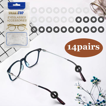 Smarttop 14Pairs Eyeglass Ear Grips, Comfort Anti-Slip Eyeglasses Ear Hook For Kids And Adults Sunglasses, Reading Glasses, Spor