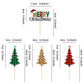 Ercadio Christmas Trees Cupcake Toppers - 24 Pack, Paper, D-merry Trees, Holiday Theme Decorations for Parties and Celebrations