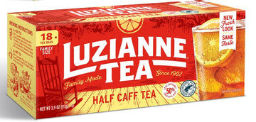 Luzianne Unsweetened Half-Caff Iced Tea Bags, Family Size, 18Ct Box (Pack Of 6)