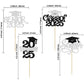 Gyufise 24Pcs 2025 Graduation Cupcake Toppers With Glitter Senior Class Of 2025 Cupcake Picks Senior 2025 Cupcake Decorations Fo