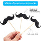 50 Pieces Mustache Cupcake Toppers Mustache Birthday Cake Topper Black Glitter Mustache Dessert Toppers For Baby Shower Kid'S Bi