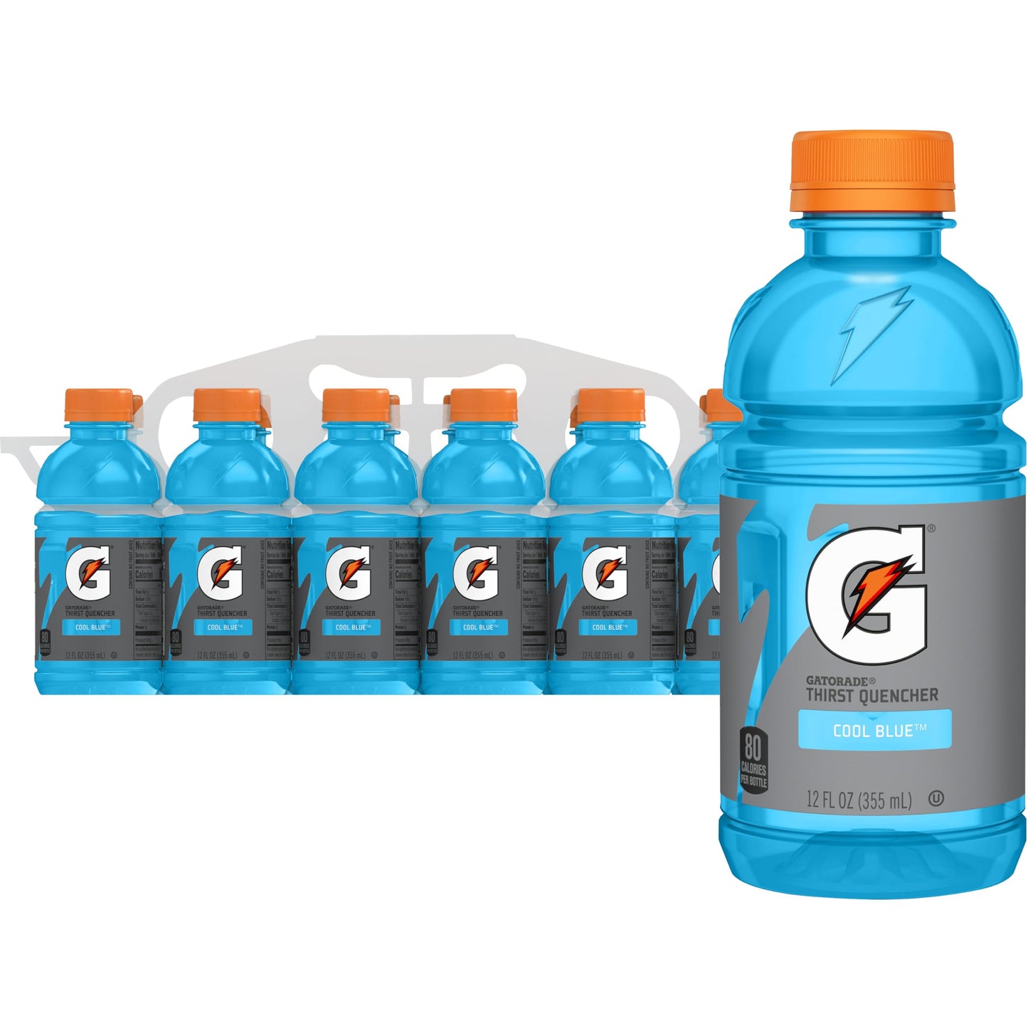 Gatorade Thirst Quencher, Cool Blue Flavor, 12 Fl Oz, Pack of 12, Light Blue
