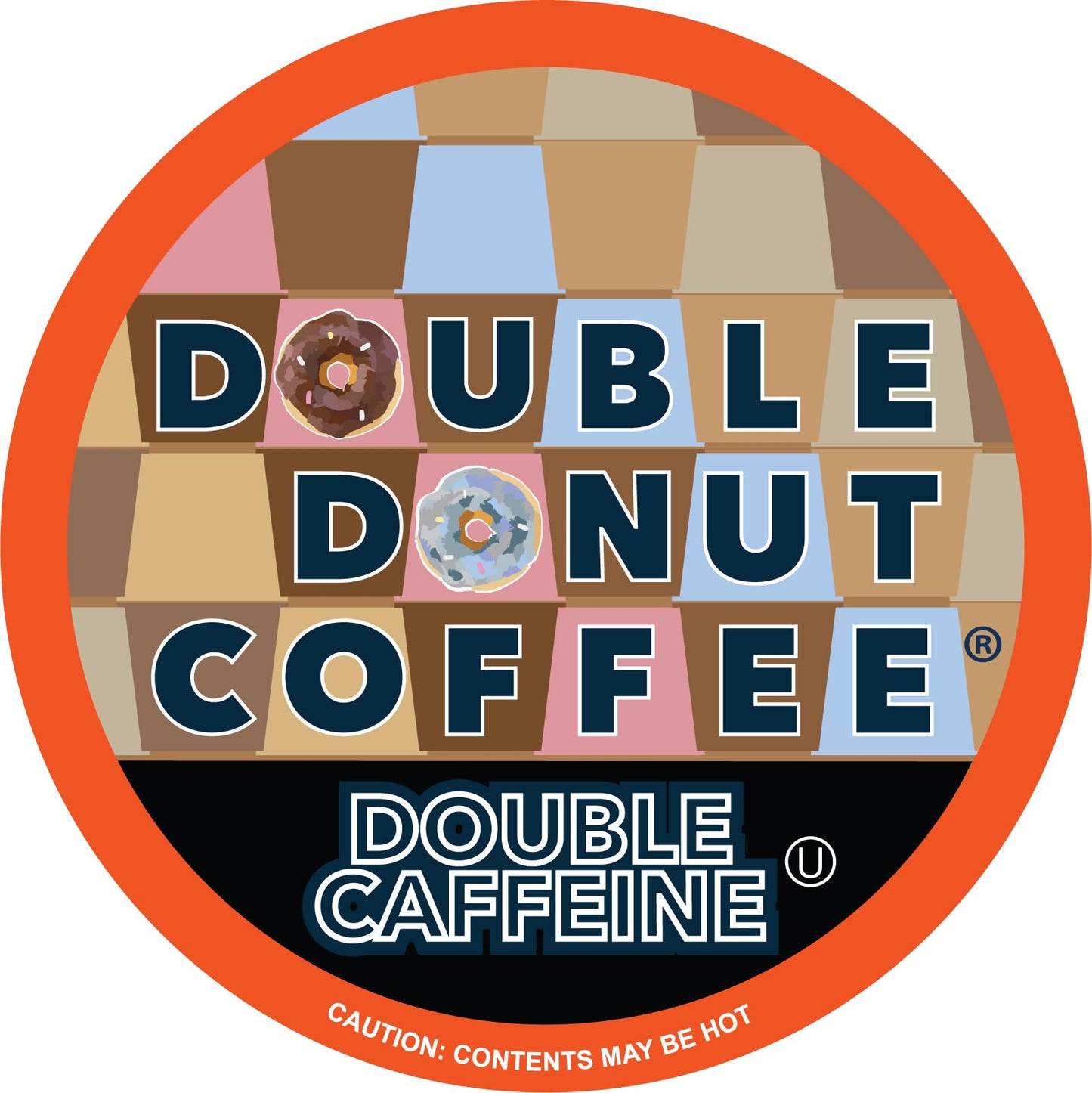 Double Donut Coffee High Caffeine Coffee Pods, Dark Roast, 48 Count, Compatible with Keurig K Cup Brewer