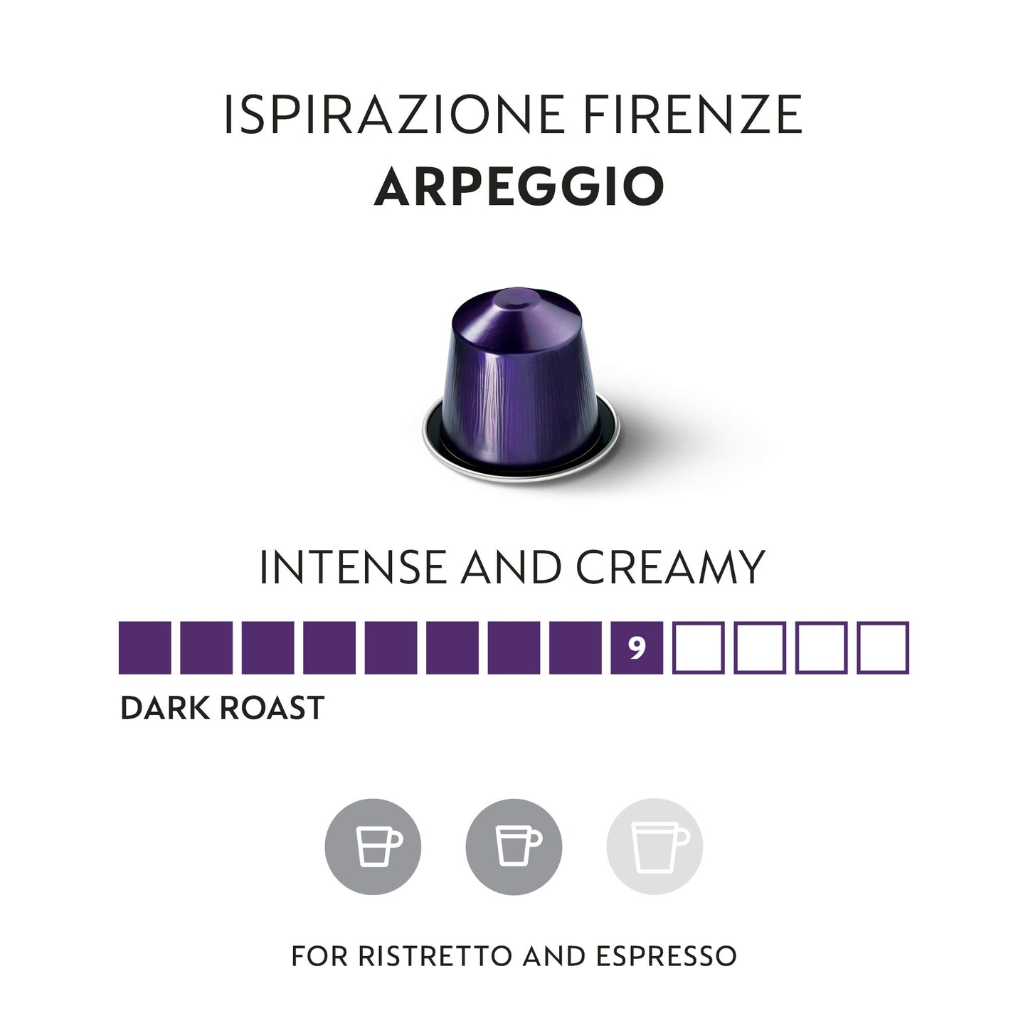 Nespresso compact pieces OriginalLine Arpeggio Dark Roast Espresso Coffee Pods 50 Count Black/Purple