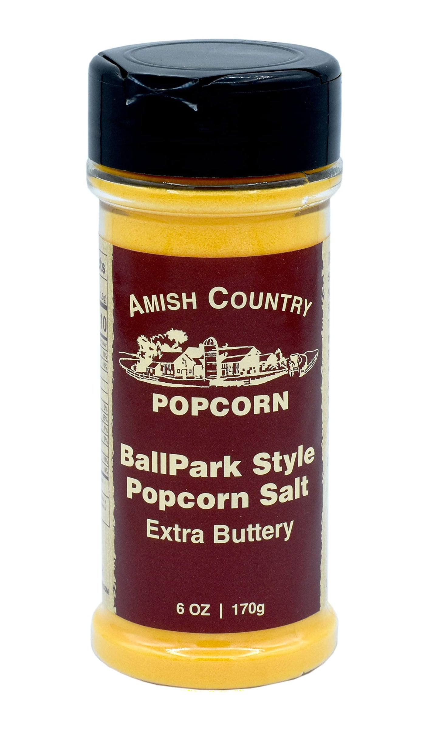 Amish Country Popcorn | Seasoning and Topping Variety Pack | Buttery Topping - 16 oz and Ballpark ButterSalt Popcorn Salt - 6 oz