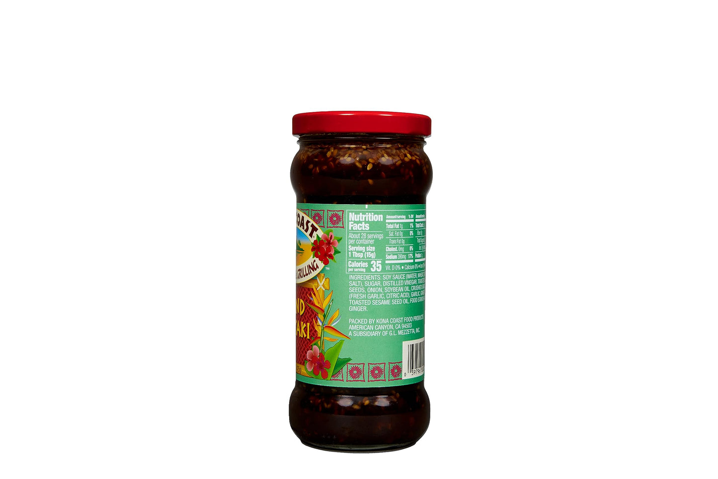 Kona Coast Island Teriyaki Marinade & Grilling Sauce | Artificial Flavor & Color Free | 15 Ounce Jar (Pack Of 6)