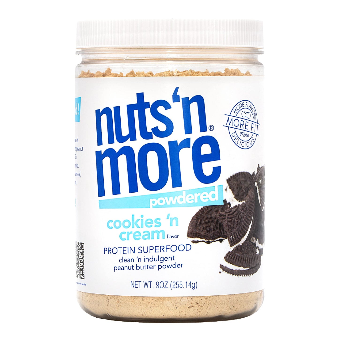 Nuts N More Cookies N Cream Peanut Butter Powder, All Natural Keto Snack, Low Carb, Low Sugar, Non-Gmo, High Protein Flavored Nu