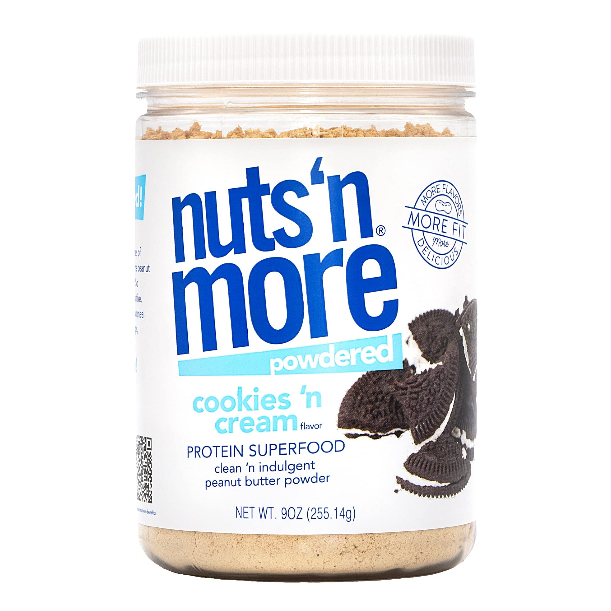 Nuts N More Cookies N Cream Peanut Butter Powder, All Natural Keto Snack, Low Carb, Low Sugar, Non-Gmo, High Protein Flavored Nu