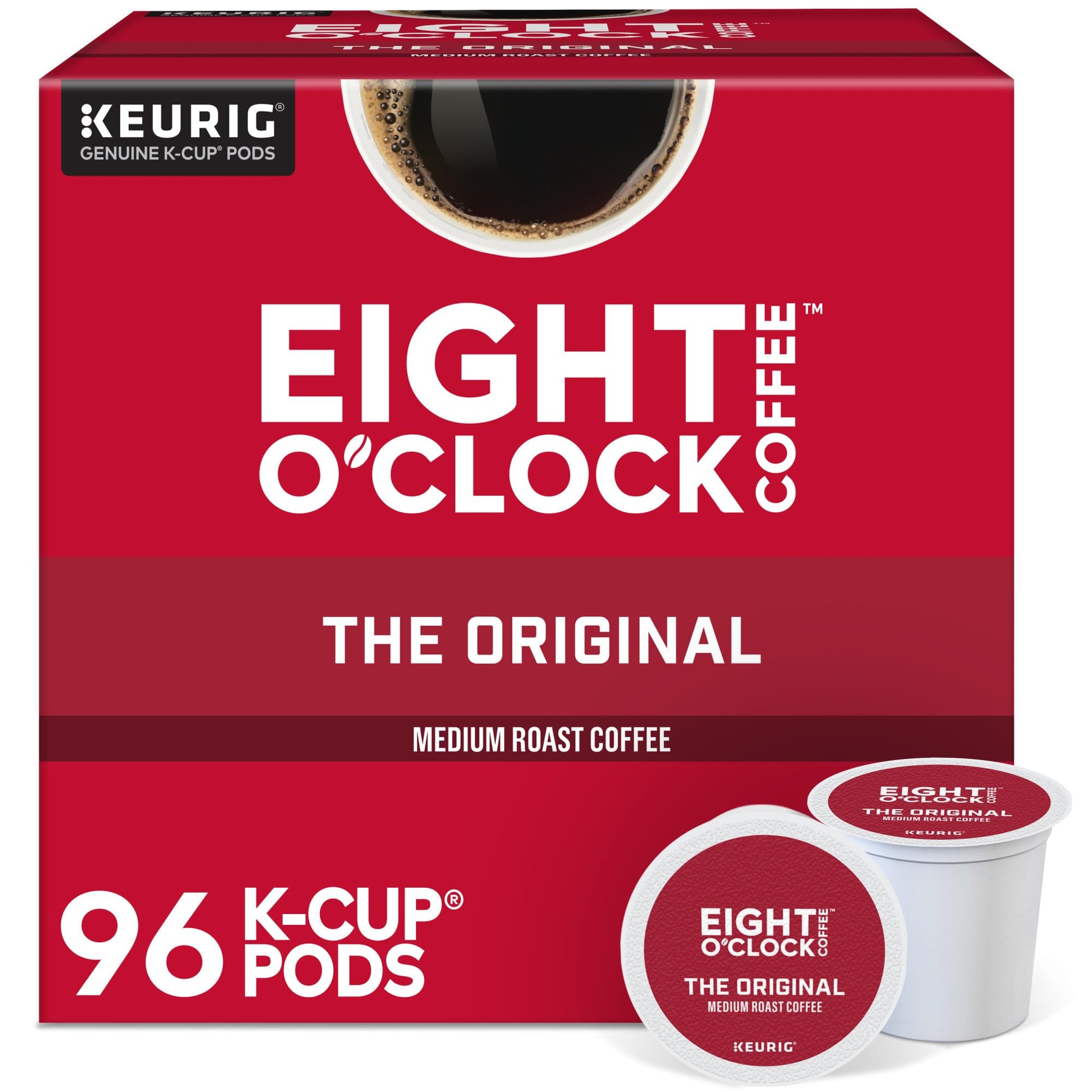 Eight O'Clock Coffee The Original Keurig Single-Serve K-Cup Pods, Medium Roast Coffee, 96 Count (4 Packs Of 24)