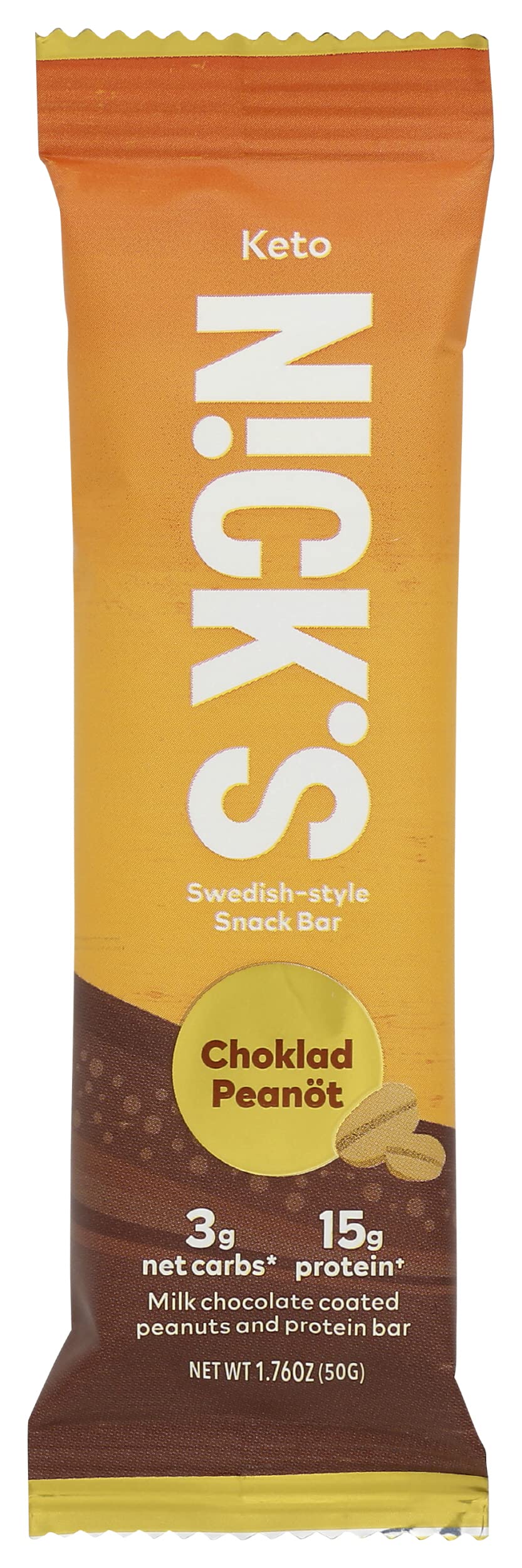 Nicks Peanot Choklad Krunch Nut Bar  No Added Sugar  Vegan  1.76 Ounce (Pack of 12)