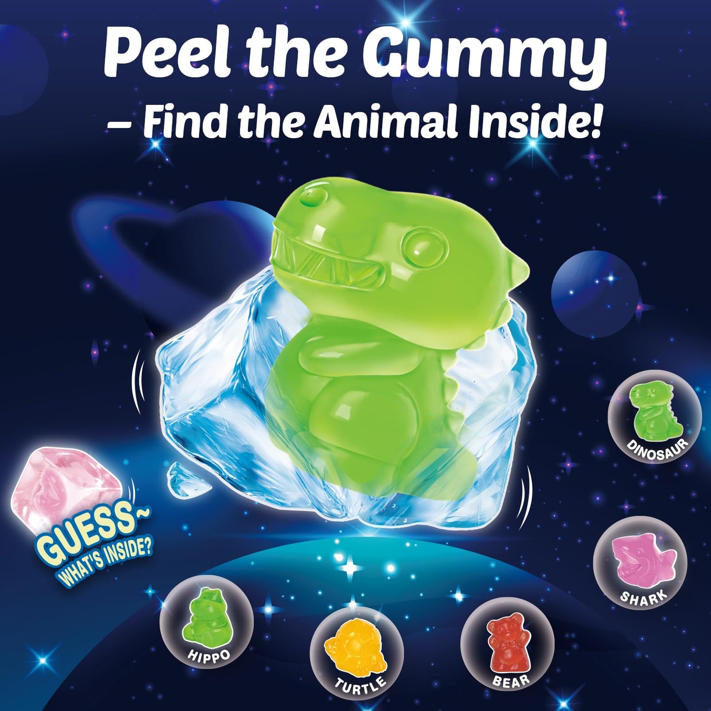Amos Peelerz Mystery Cube Peelable Gummy Candy - 3D Peeling Candy - 8.47Oz Box With Approximately 10 Pouches - Made With Real Fr
