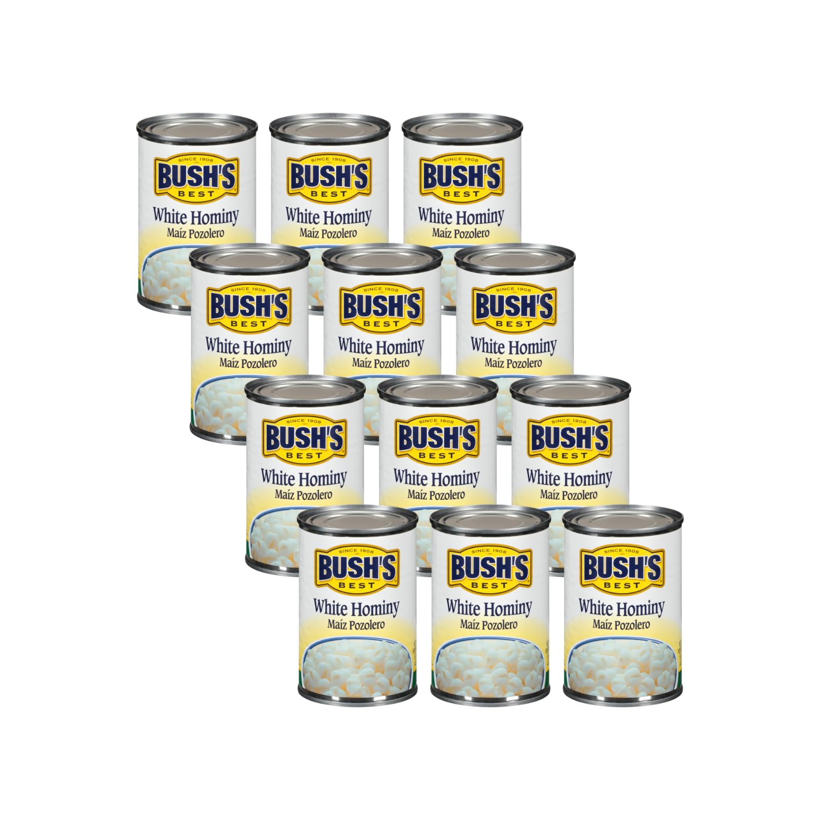 Bush's Best Baked Beans, White Hominy, 15.5 Oz (Pack of 12)
