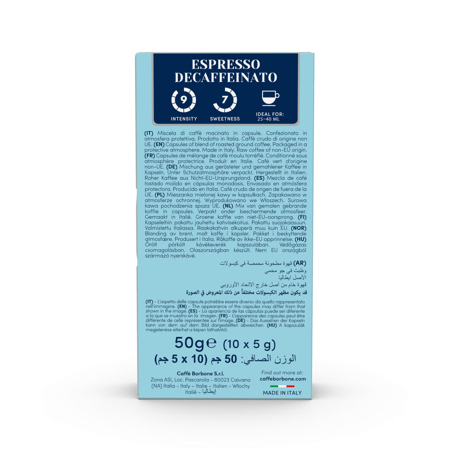 Caffè Borbone Decaffeinated Aluminum compact pieces for Nespresso, Medium Roast, 100 Count