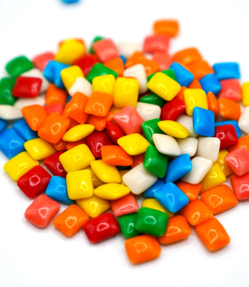Mini Chicle Tab Gum - 2 lbs of Assorted Rainbow Colored Flavored Chewing Bubble Gum