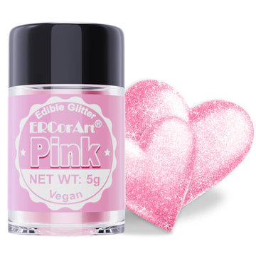 Edible Glitter - Pink Luster Dust Edible for Drinks Cakes, Food Grade Cake Decorating Shimmering Glitter, Sprinkle Powder Glitte